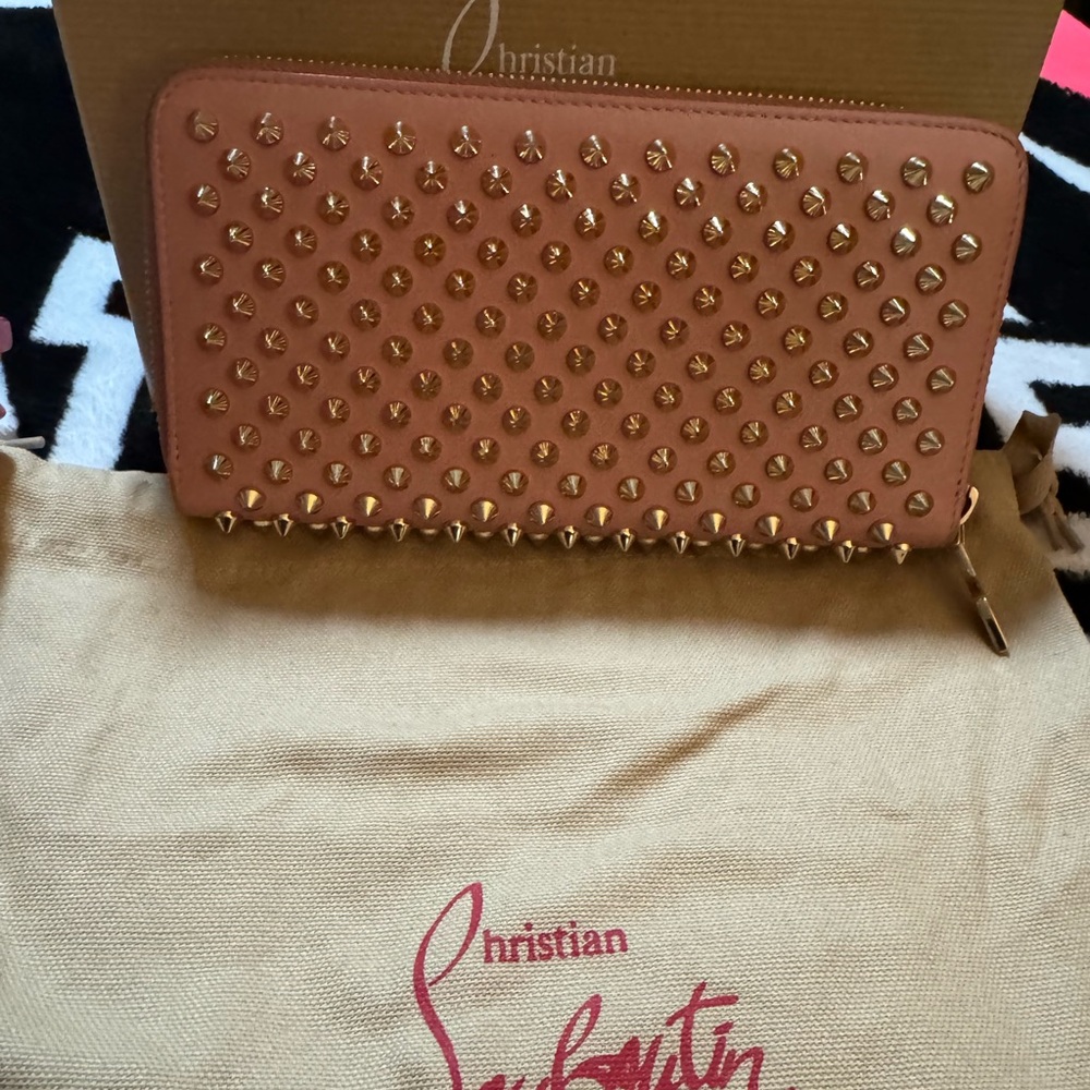 Christian Louboutin Panettone gold spiked wallet